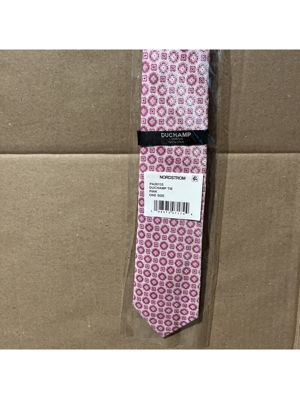 New! DUCHAMP London Silk Tie - Pink